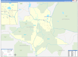 Silver Bow County, MT Wall Map Zip Code Basic Style 2023